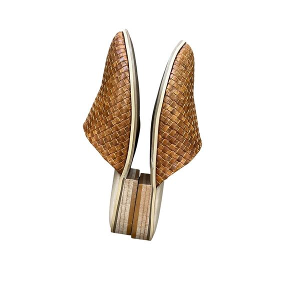 Sseko Woven Flats Pointed Toe Cloud Mules 10 Brown Tan Comfort Ethical Womens - Picture 4 of 5